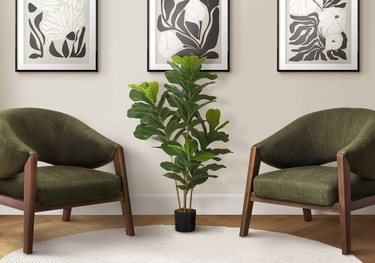 Faux Fiddle Leaf Fig Tree in Black Pot, 41 in