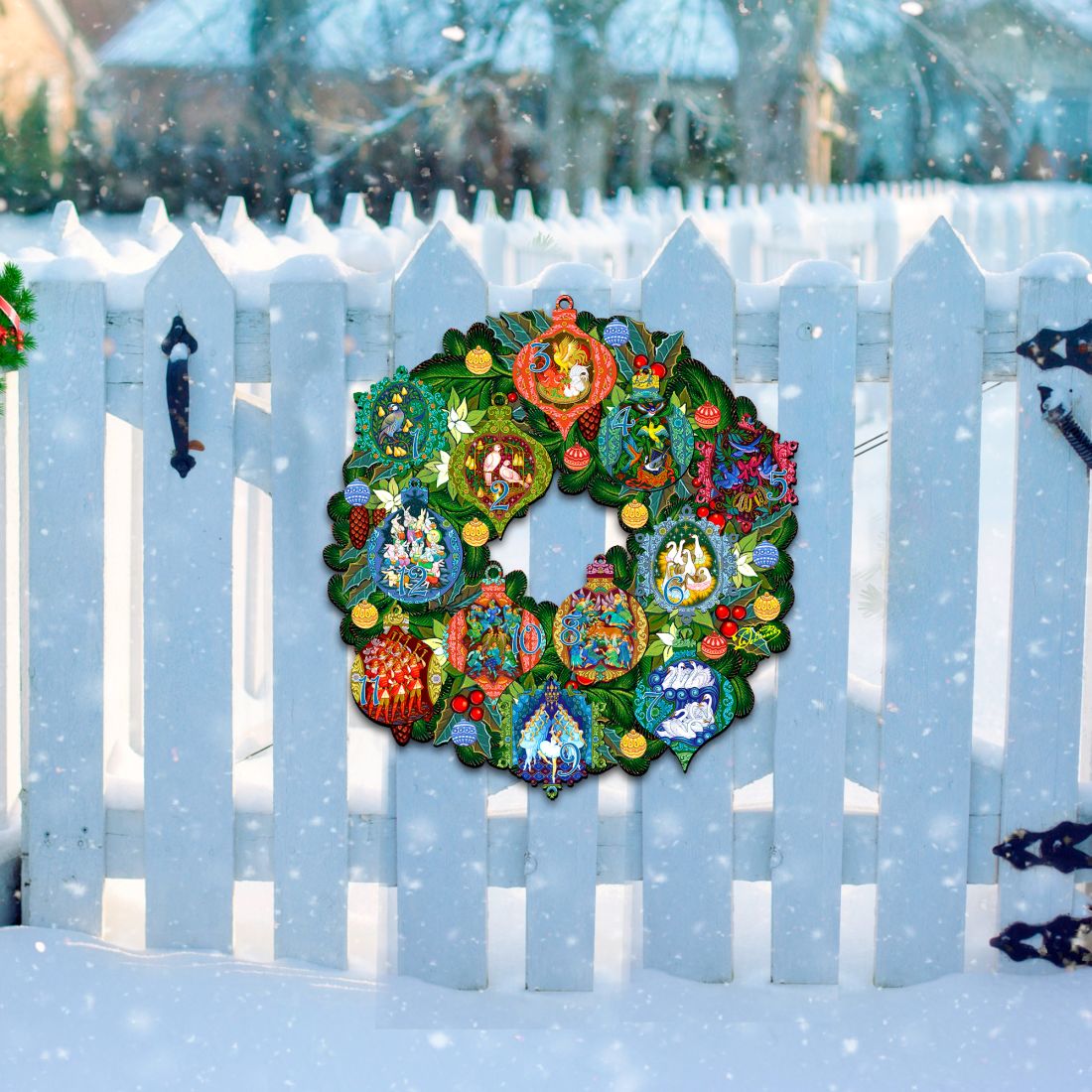 12 Days of Christmas Wooden Door Wreath