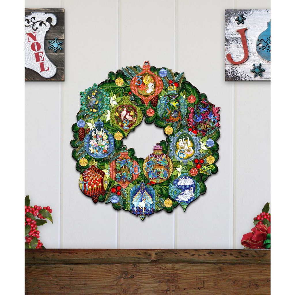 12 Days of Christmas Wooden Door Wreath