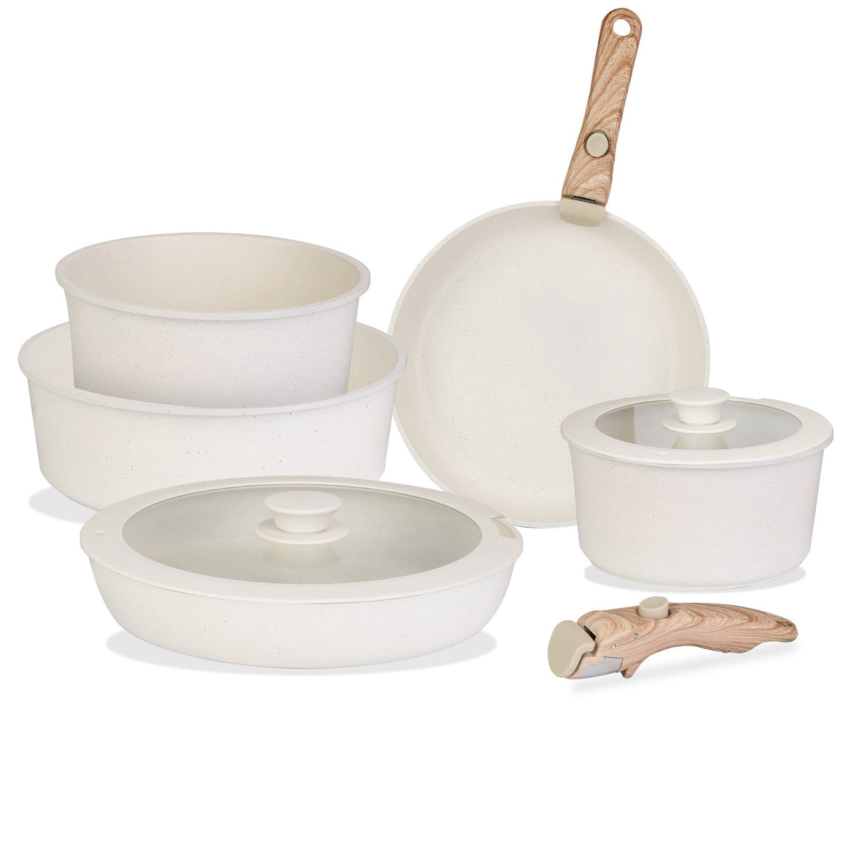 9-Piece Nonstick Cookware Set with Glass Lids