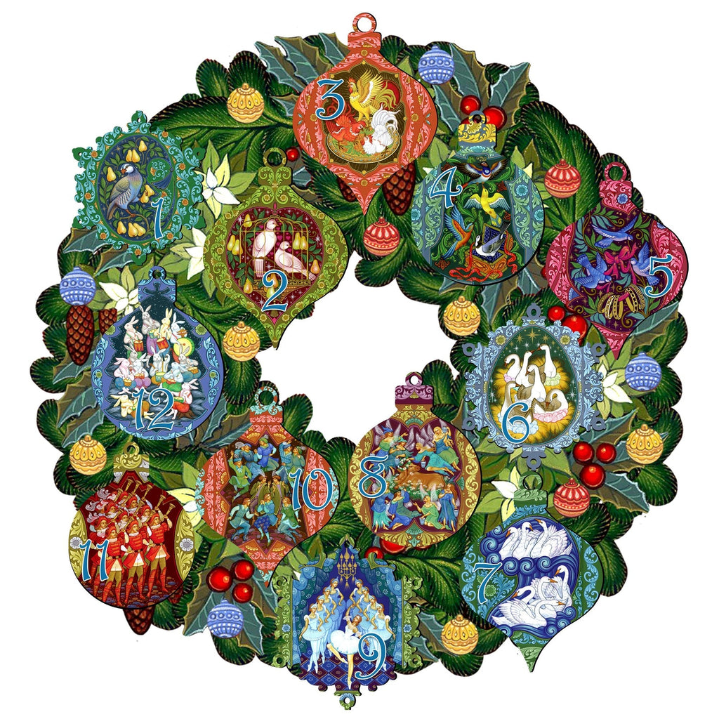 12 Days of Christmas Wooden Door Wreath