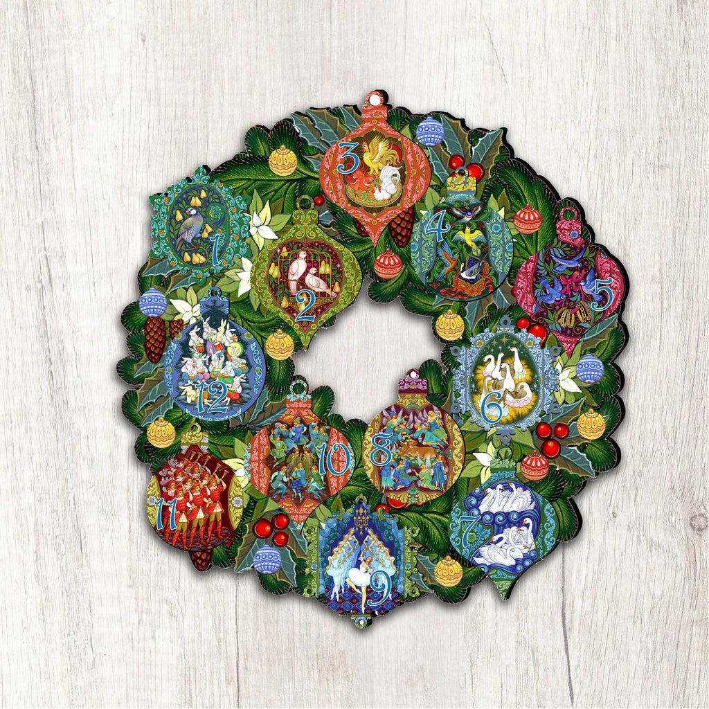 12 Days of Christmas Wooden Door Wreath