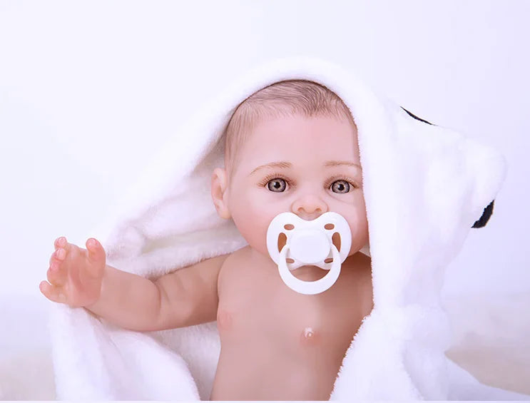 Realistic Silicone Reborn Baby Doll, 17 in