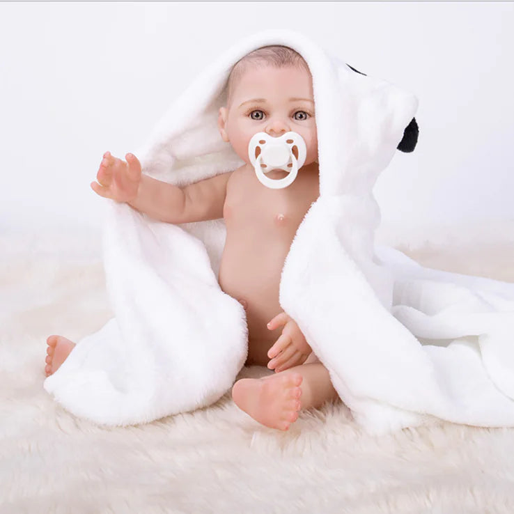 Realistic Silicone Reborn Baby Doll, 17 in