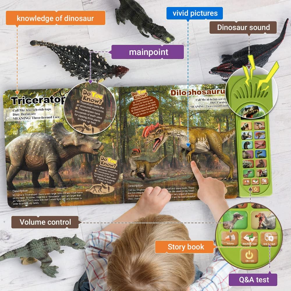Dinosaur Adventure Play Set with Sound Book, 12 Figures
