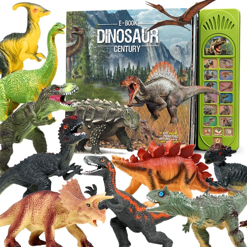 Dinosaur Adventure Play Set with Sound Book, 12 Figures