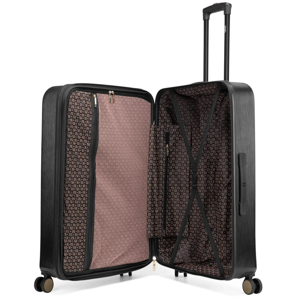 Diamond 3-Piece Expandable Spinner Luggage Set, Black