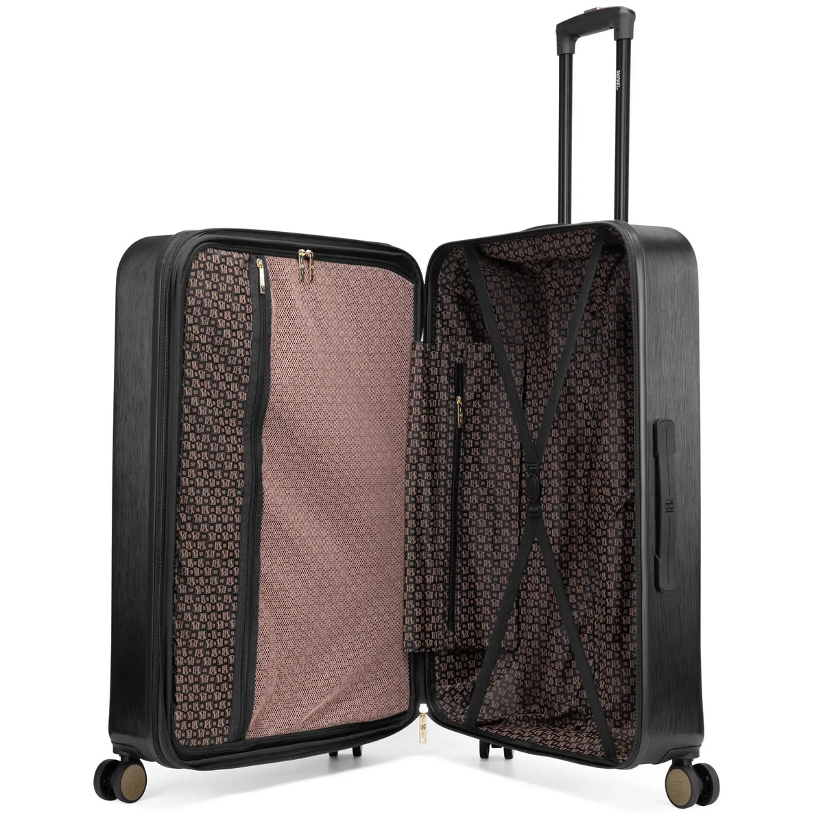 Diamond 3-Piece Expandable Spinner Luggage Set, Black