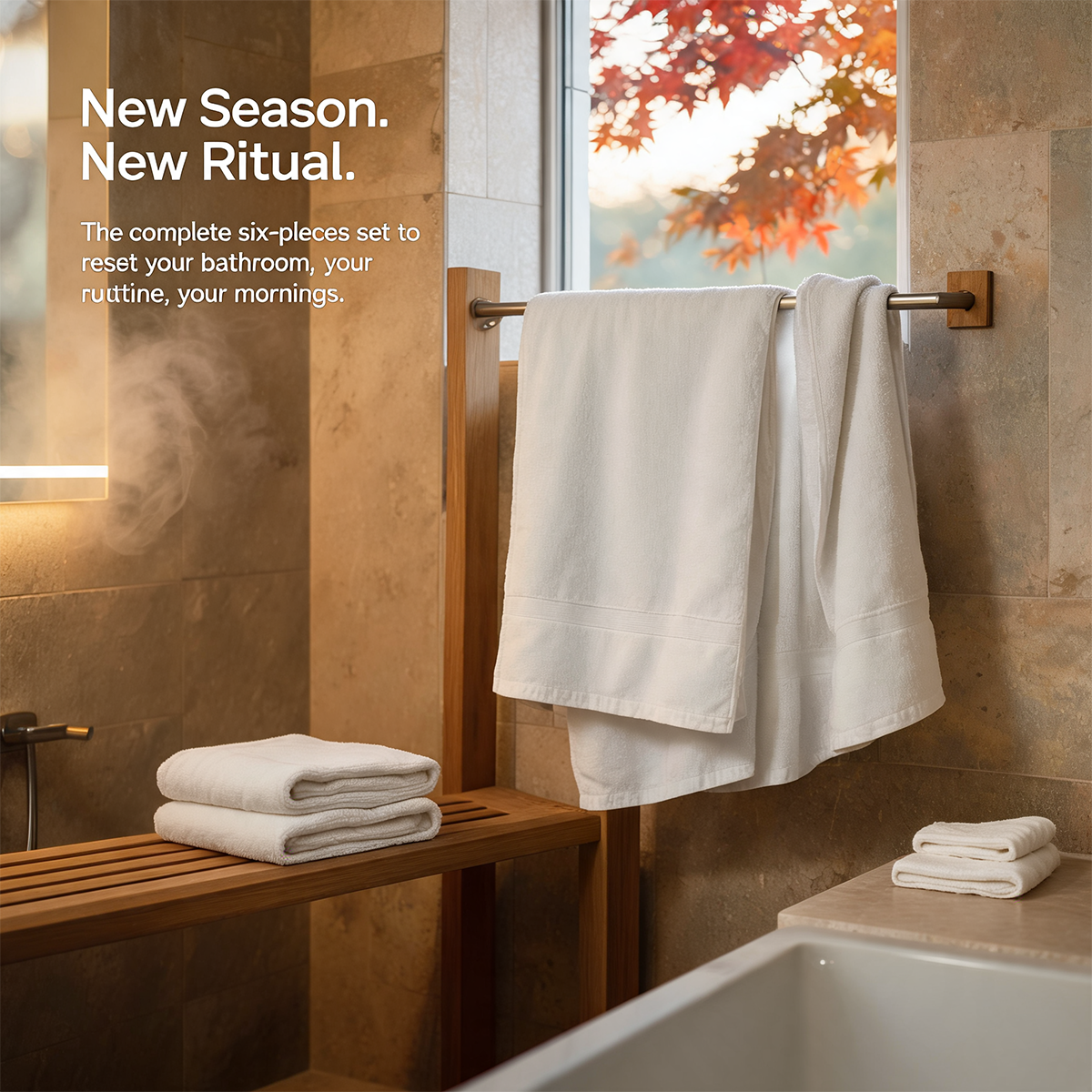 Luxury Organic Cotton Bath Towel Set, 6 Pieces