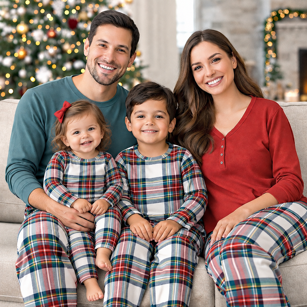 Christmas Plaid Family Matching Bamboo Pajamas