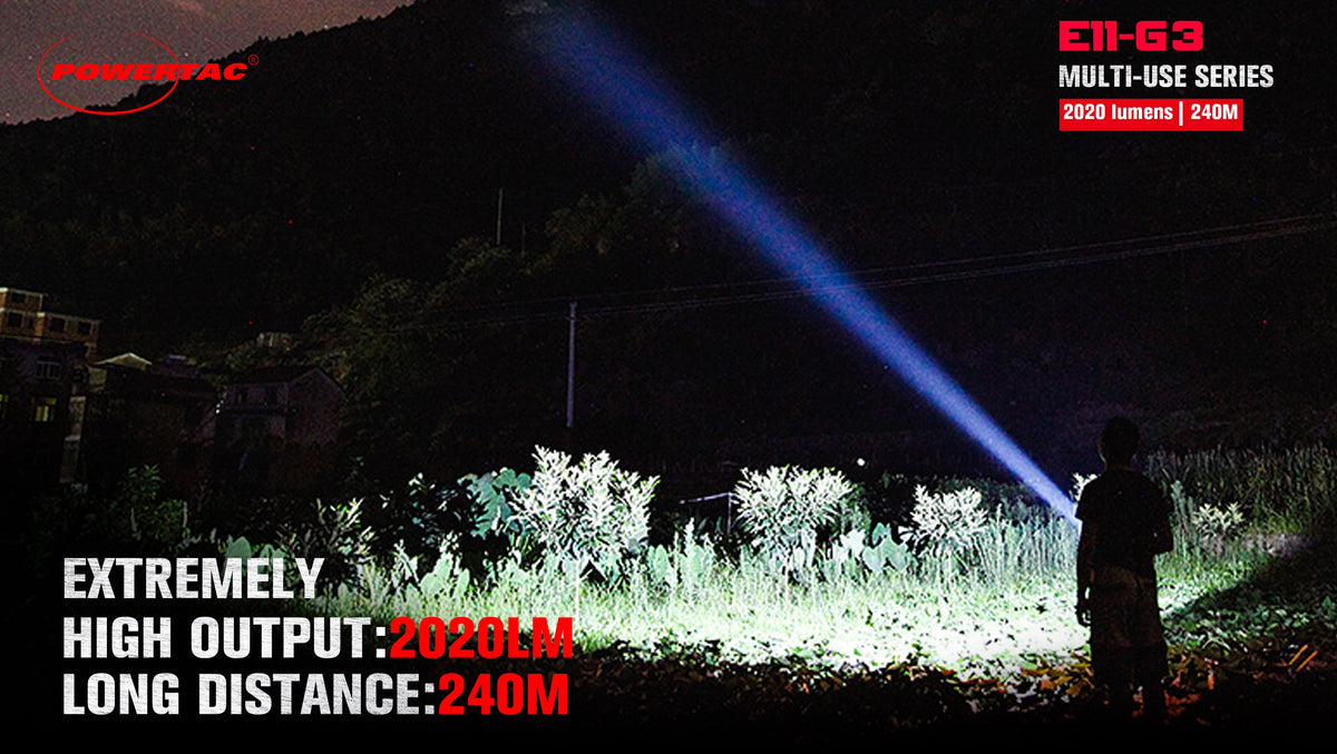 Powertac E11 Gen3 Rechargeable Flashlight, 2,020 Lumens