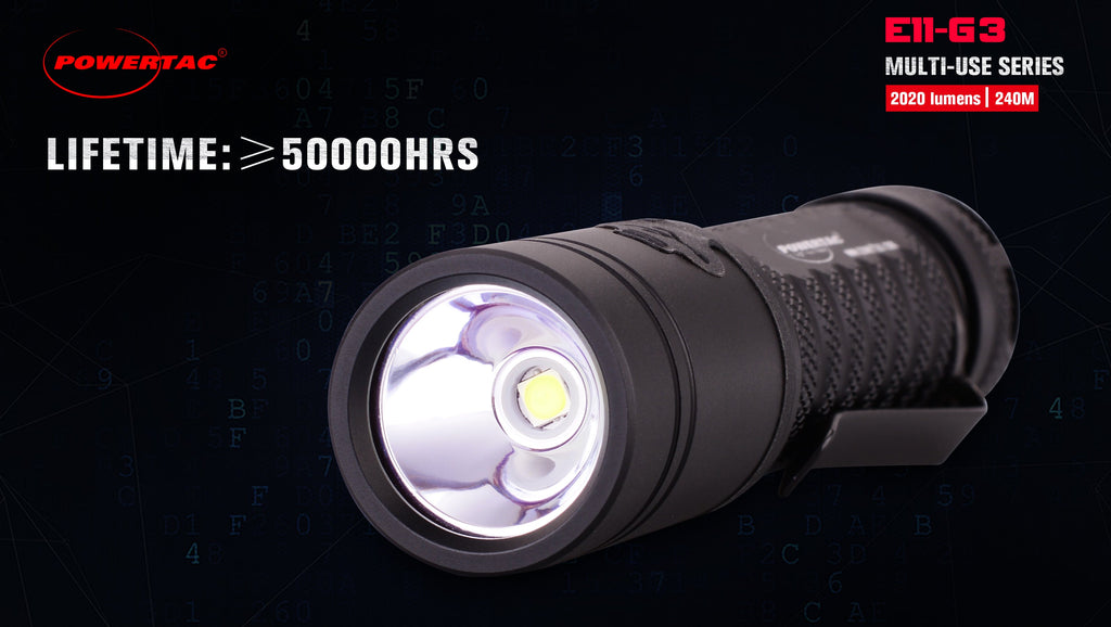 Powertac E11 Gen3 Rechargeable Flashlight, 2,020 Lumens