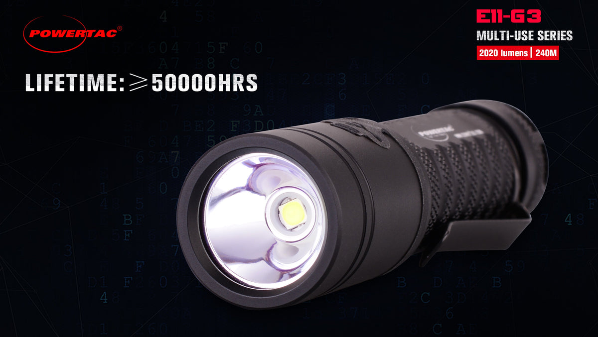 Powertac E11 Gen3 Rechargeable Flashlight, 2,020 Lumens