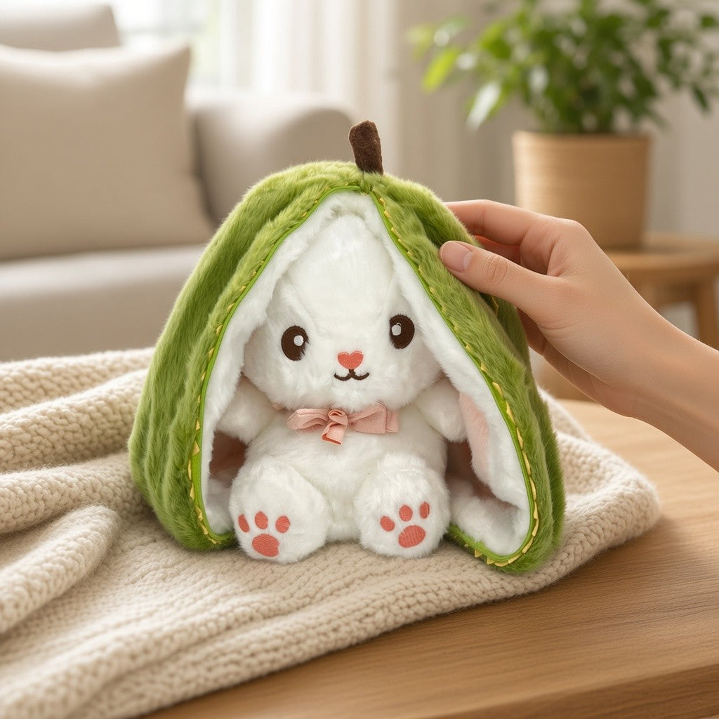 Reversible Strawberry Bunny Plush