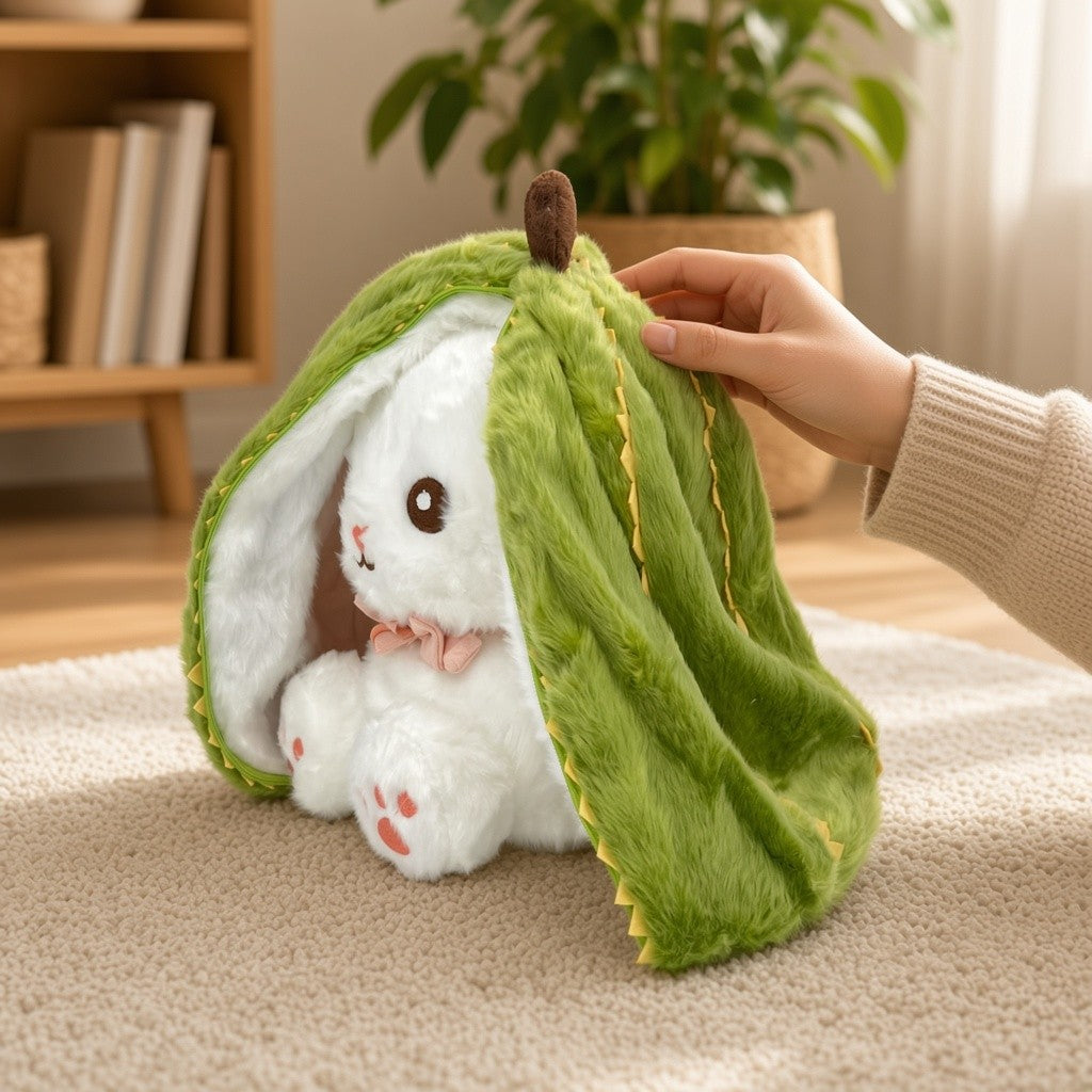 Reversible Strawberry Bunny Plush