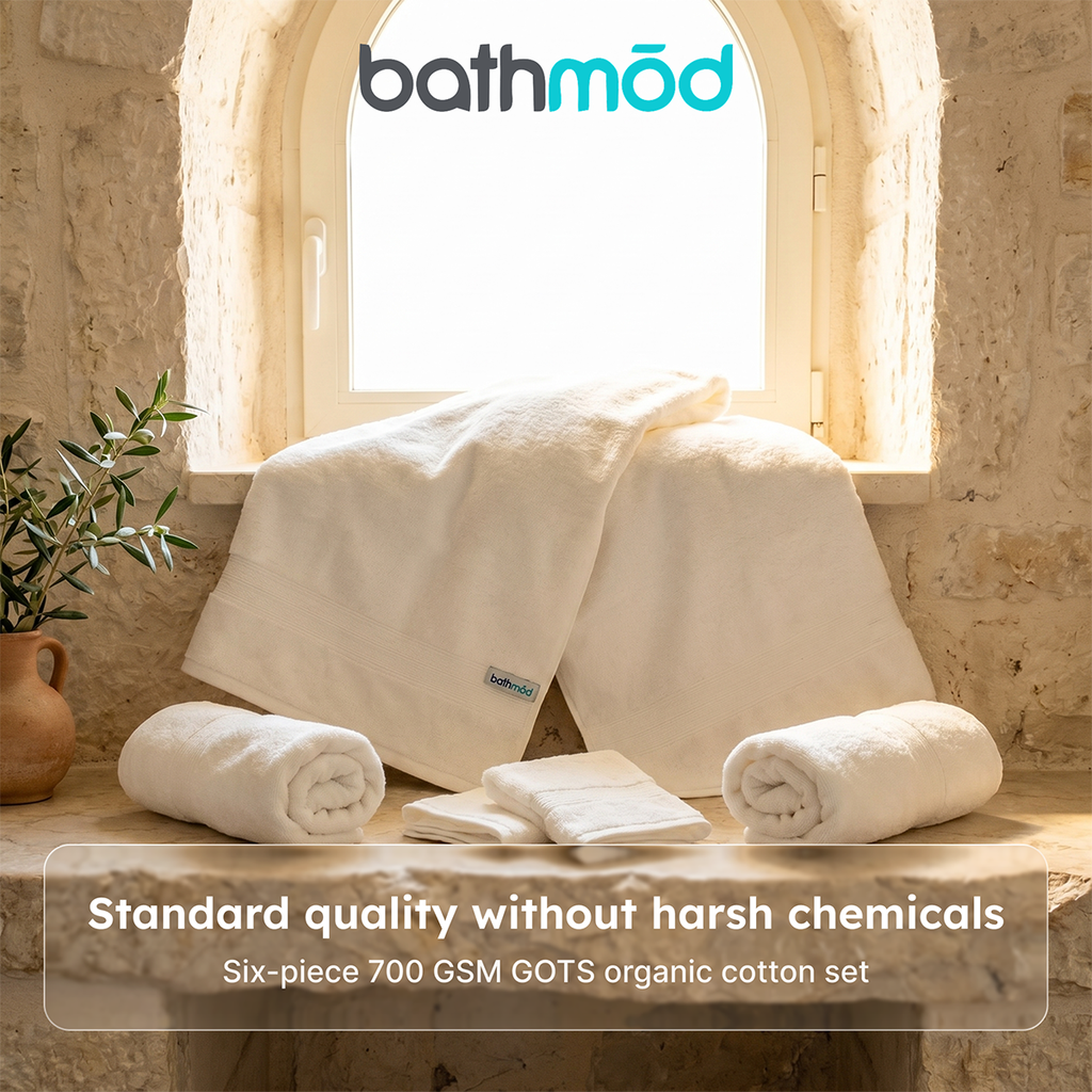 Luxury Organic Cotton Bath Towel Set, 6 Pieces