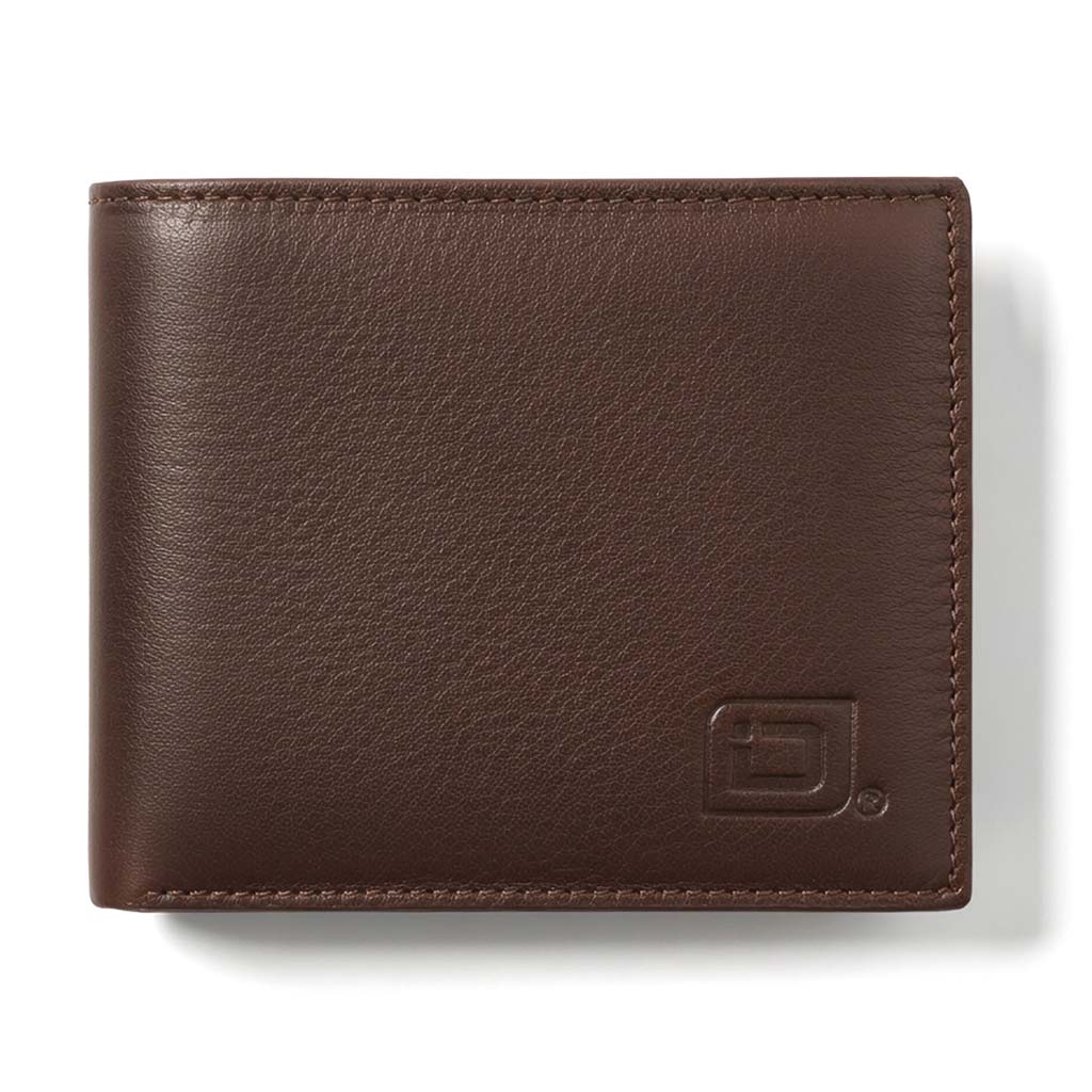 RFID-Blocking Leather Bifold Wallet with ID Window