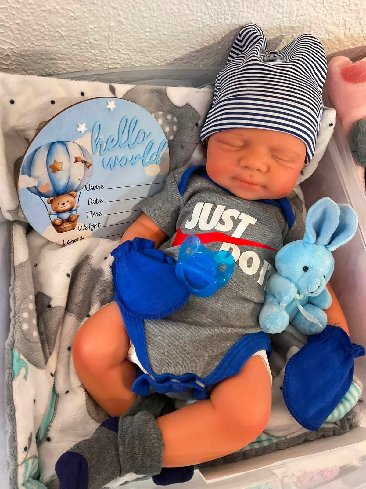 Hendrix Full-Silicone Newborn Reborn Doll, 19 in
