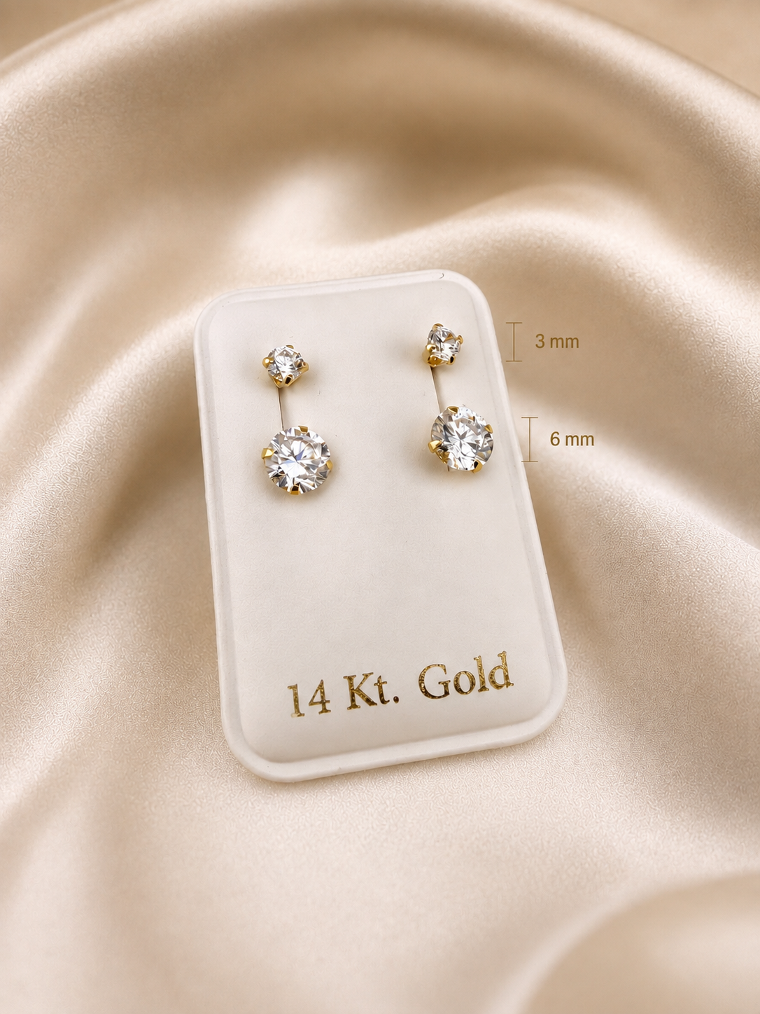 14K Solid Gold Curb Stud Earrings, Screw Back