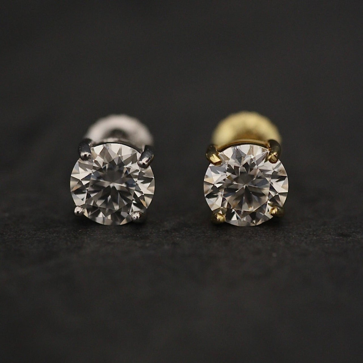Moissanite Round Stud Earrings