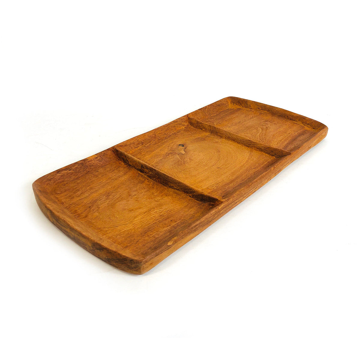 Teak 3-Section Serving Platter