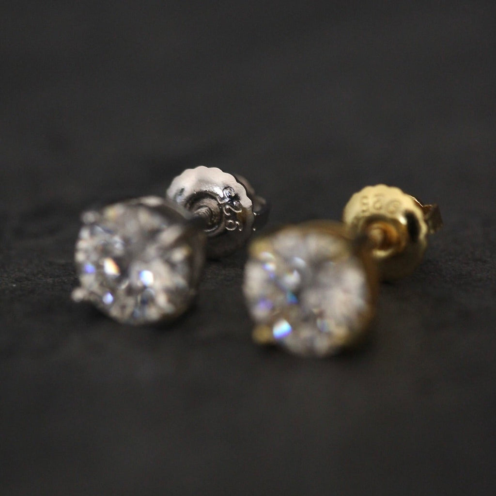 Moissanite Round Stud Earrings