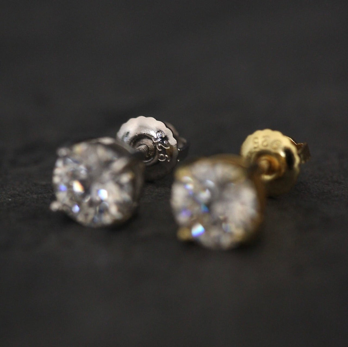 Moissanite Round Stud Earrings