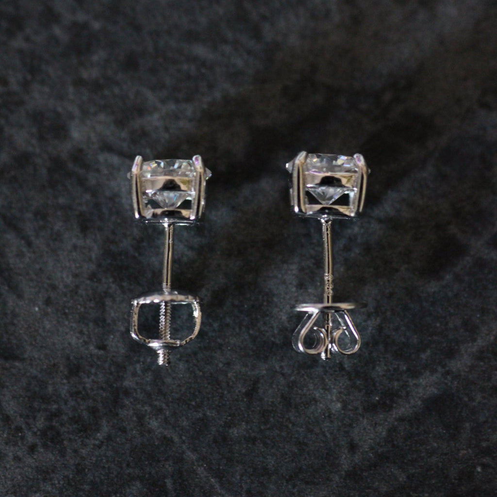 Moissanite Round Stud Earrings