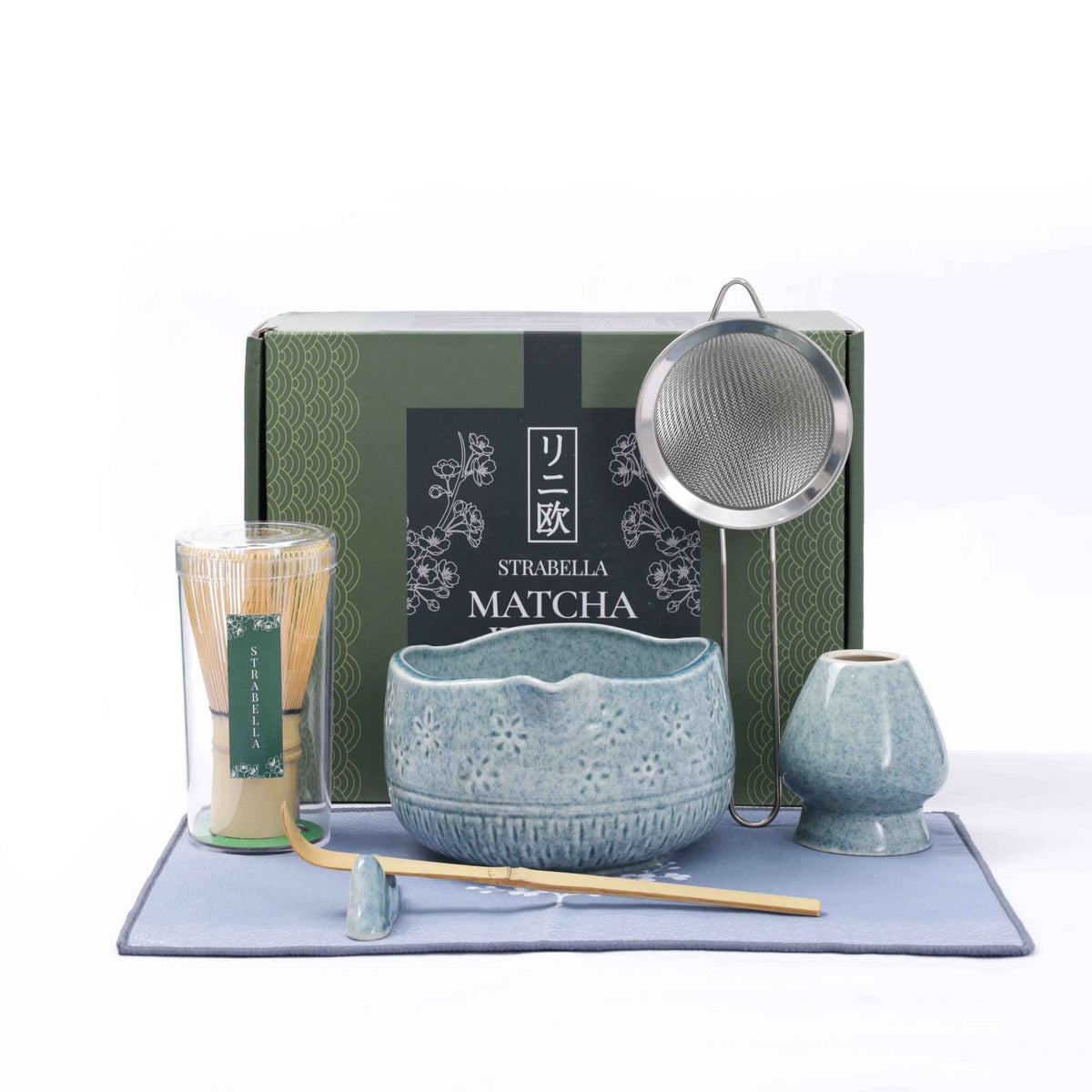 Matcha Whisk Gift Set, Bamboo Whisk and Ceramic Bowl