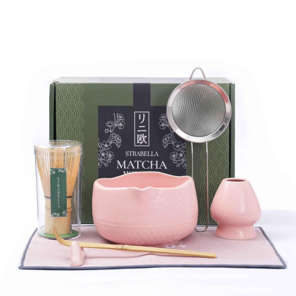 Matcha Whisk Gift Set, Bamboo Whisk and Ceramic Bowl