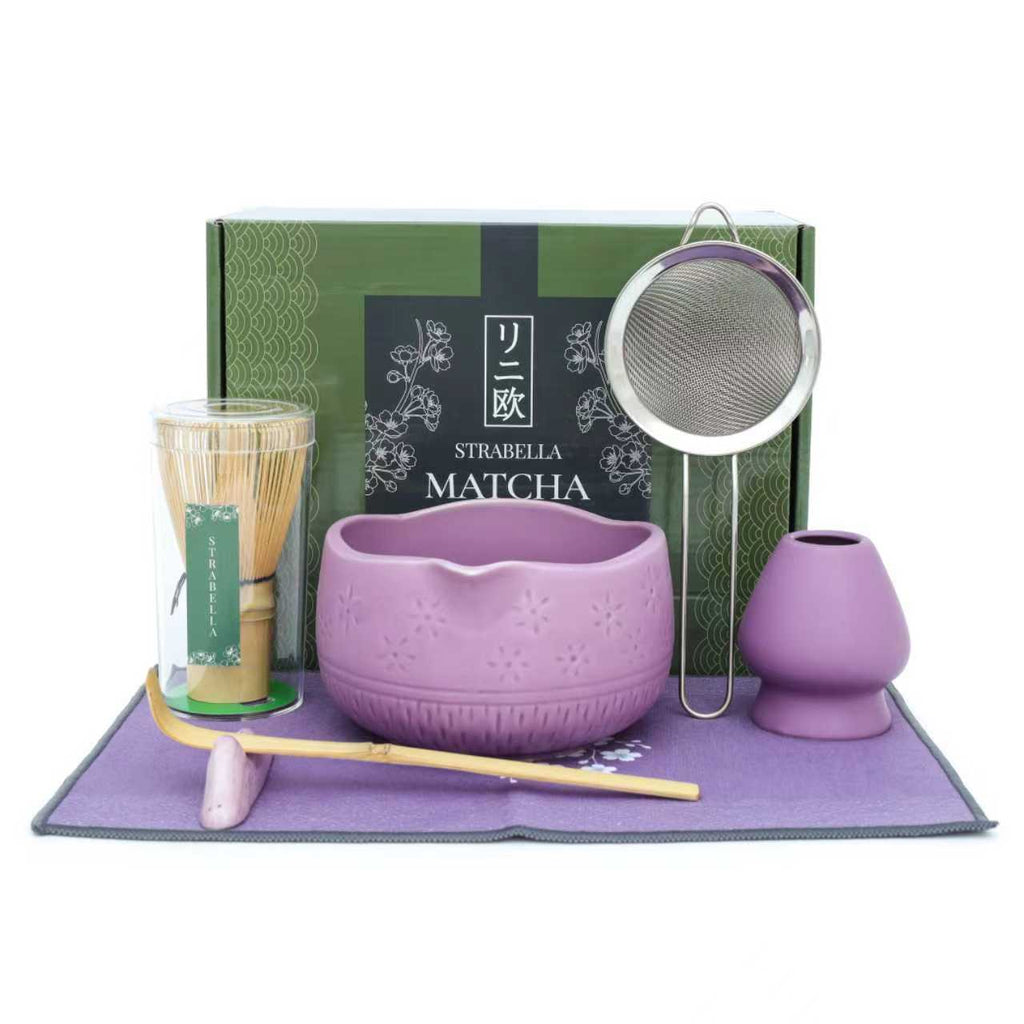 Matcha Whisk Gift Set, Bamboo Whisk and Ceramic Bowl