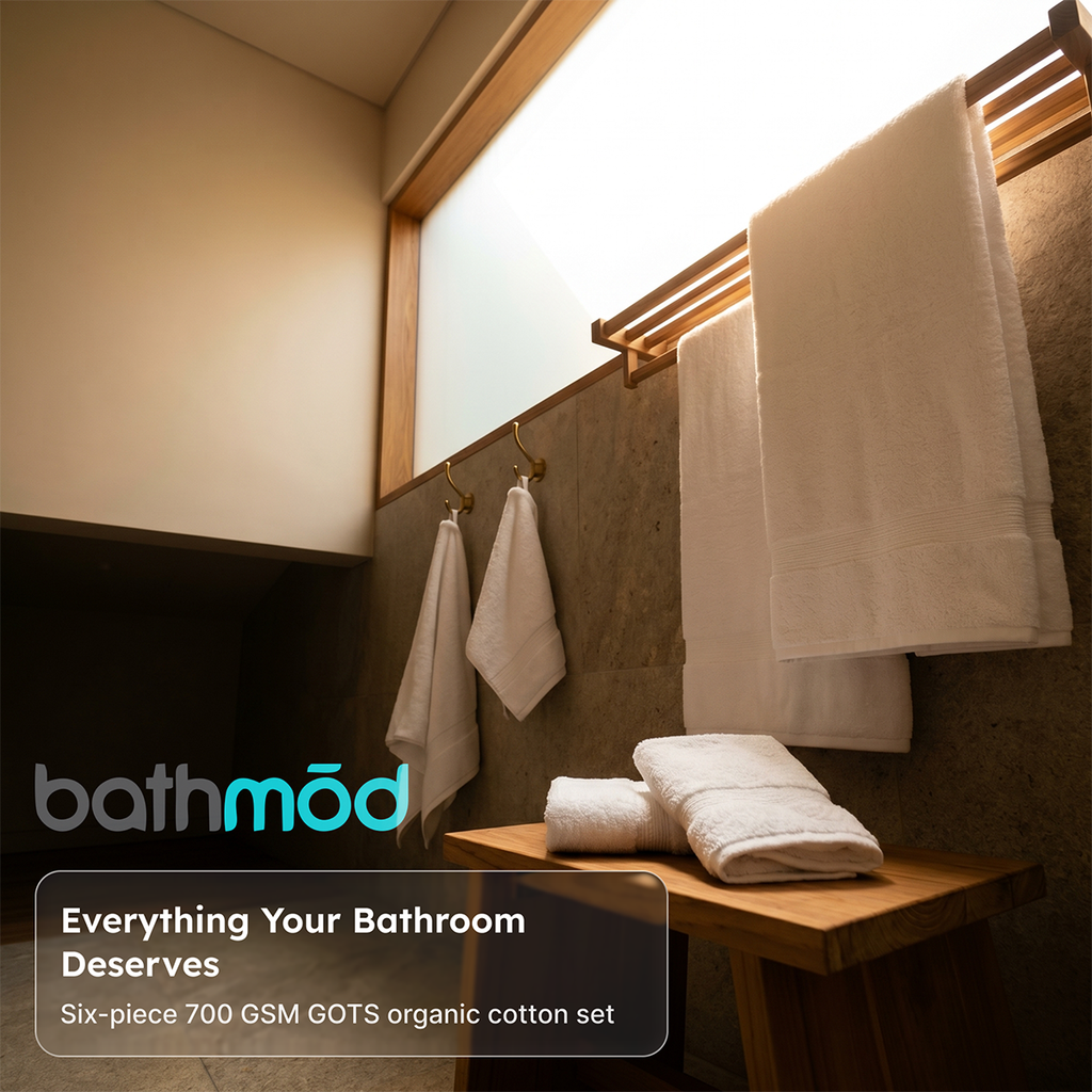 Luxury Organic Cotton Bath Towel Set, 6 Pieces