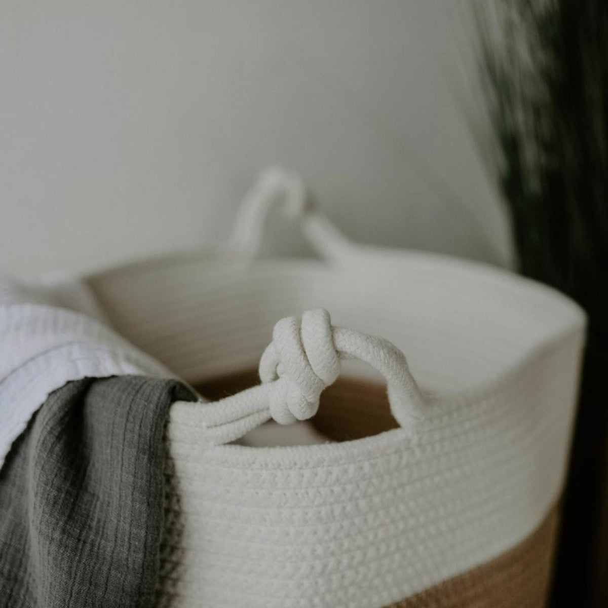 Cotton Rope Storage Basket, Cream