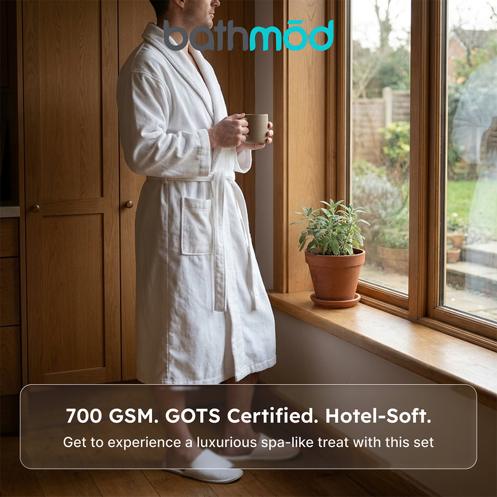 Organic Cotton Bathrobe and Slipper Gift Set