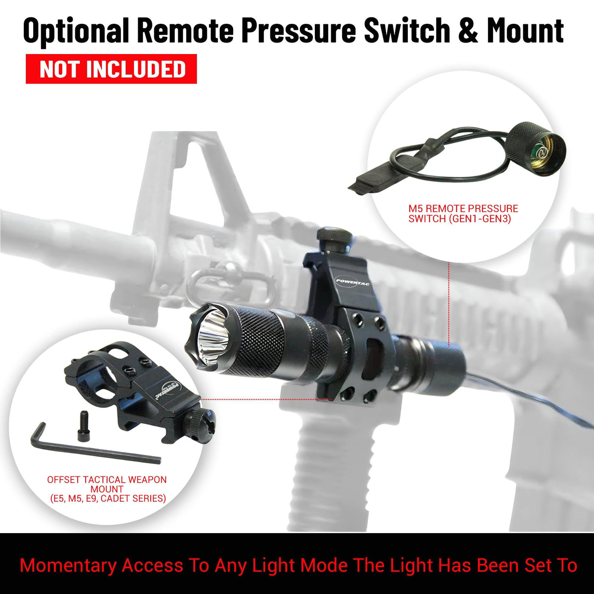 Powertac M5 Gen3 Rechargeable Flashlight, 2,030 Lumens