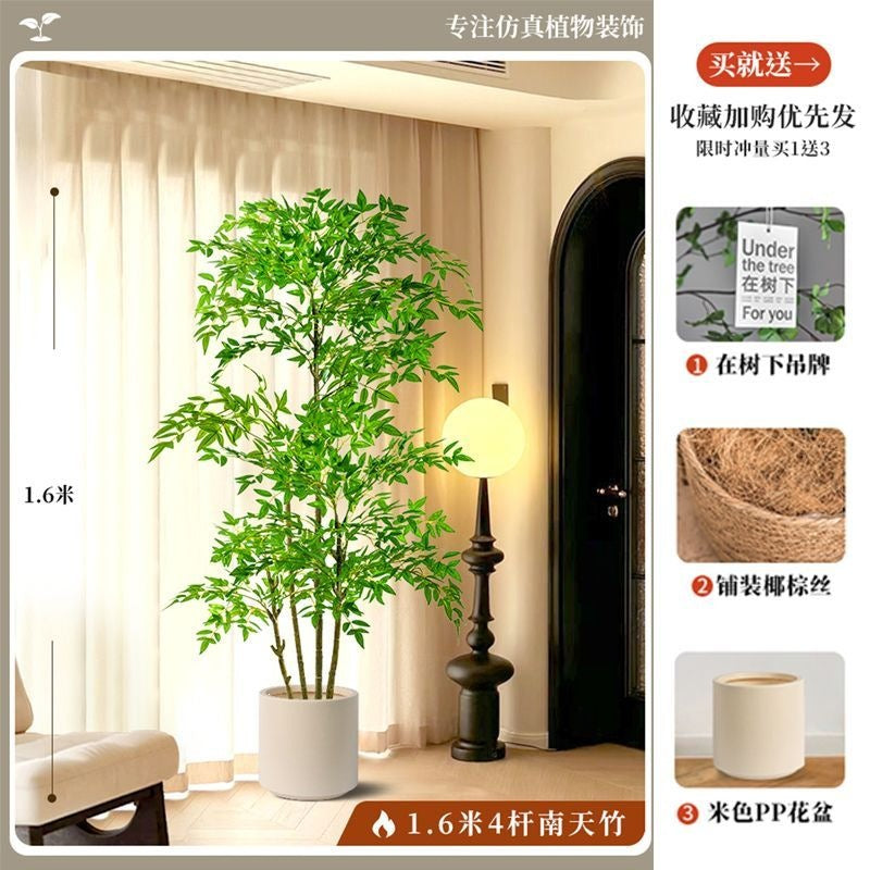 Artificial nandina bamboo floor plant