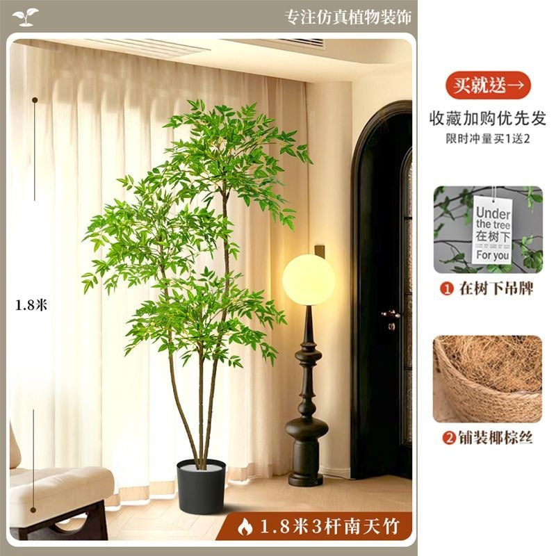 Artificial nandina bamboo floor plant