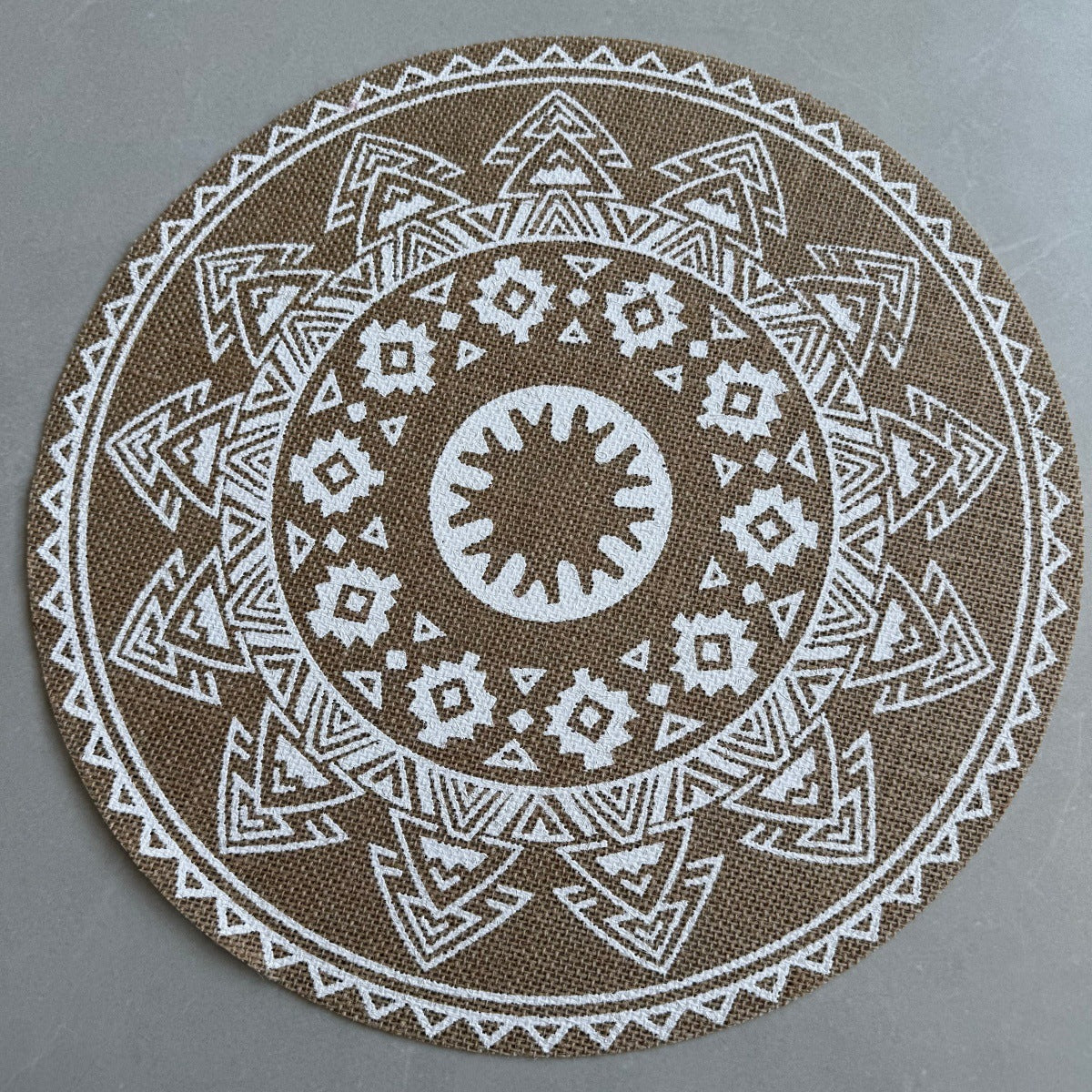 Bohemian Round Linen Placemat, Heat-Resistant