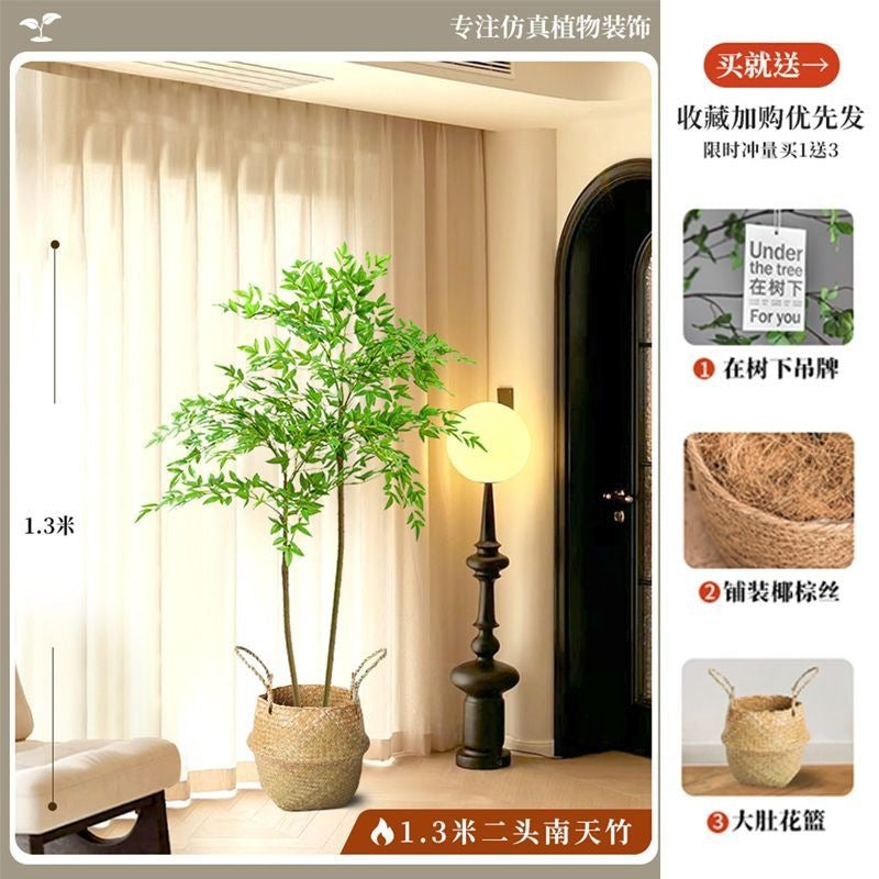 Artificial nandina bamboo floor plant