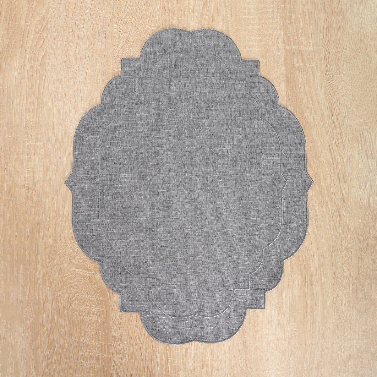 Embroidered Cotton-Linen Placemat, Round or Shaped