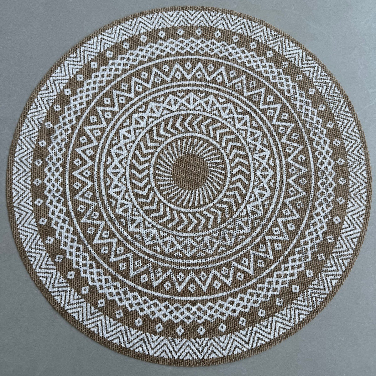 Bohemian Round Linen Placemat, Heat-Resistant