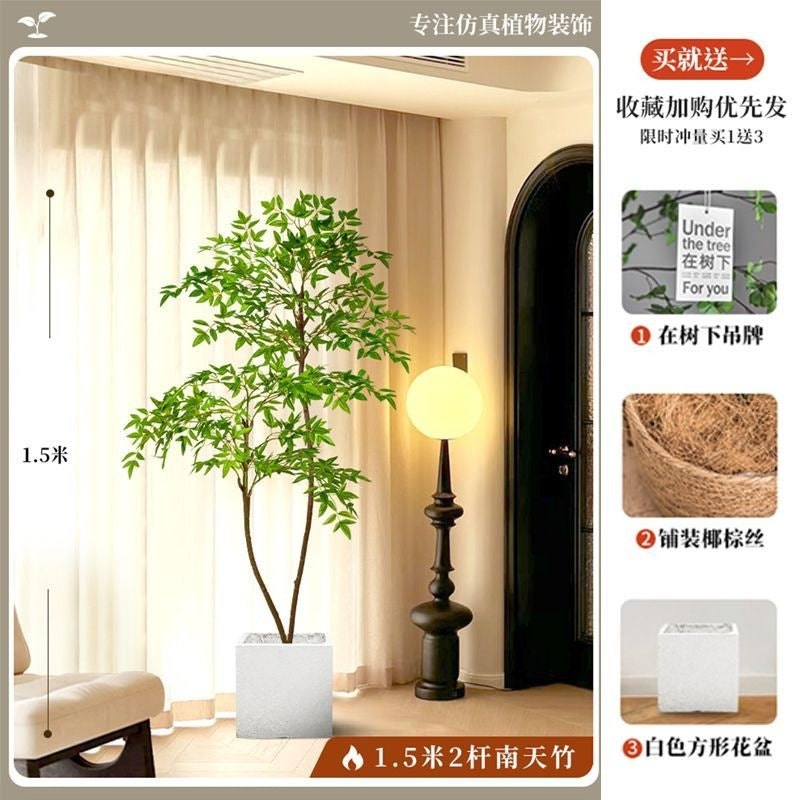 Artificial nandina bamboo floor plant