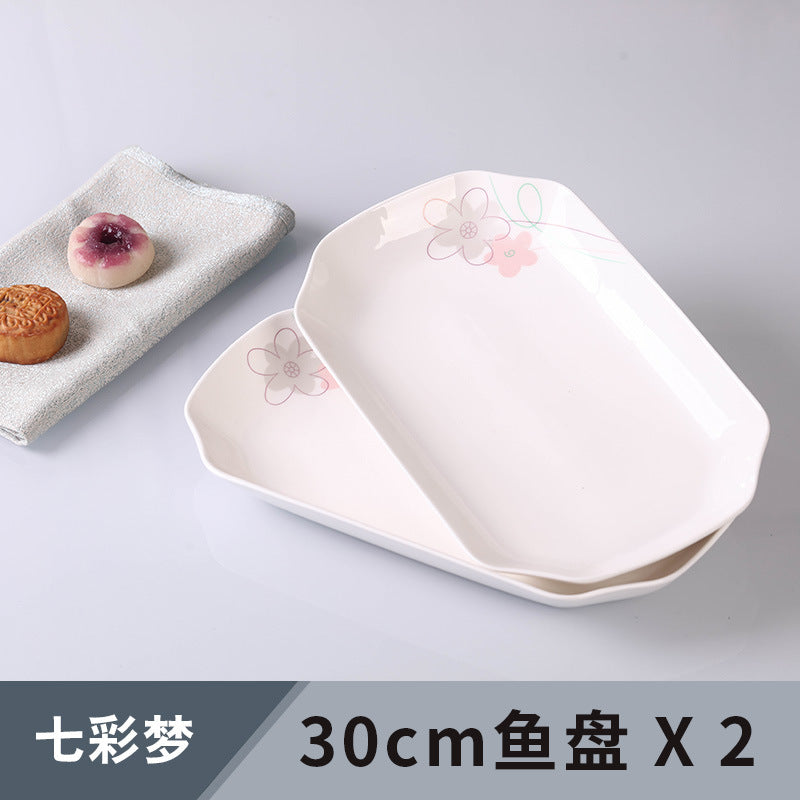 Ceramic rectangular serving platter