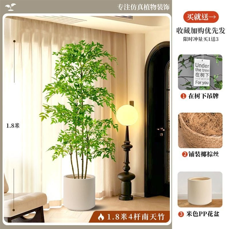 Artificial nandina bamboo floor plant