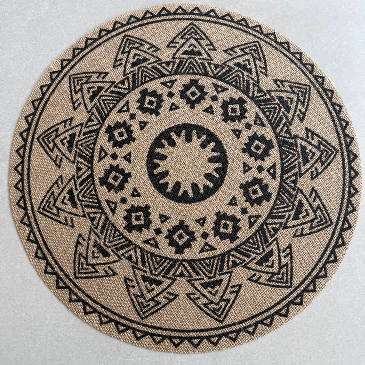 Bohemian Round Linen Placemat, Heat-Resistant
