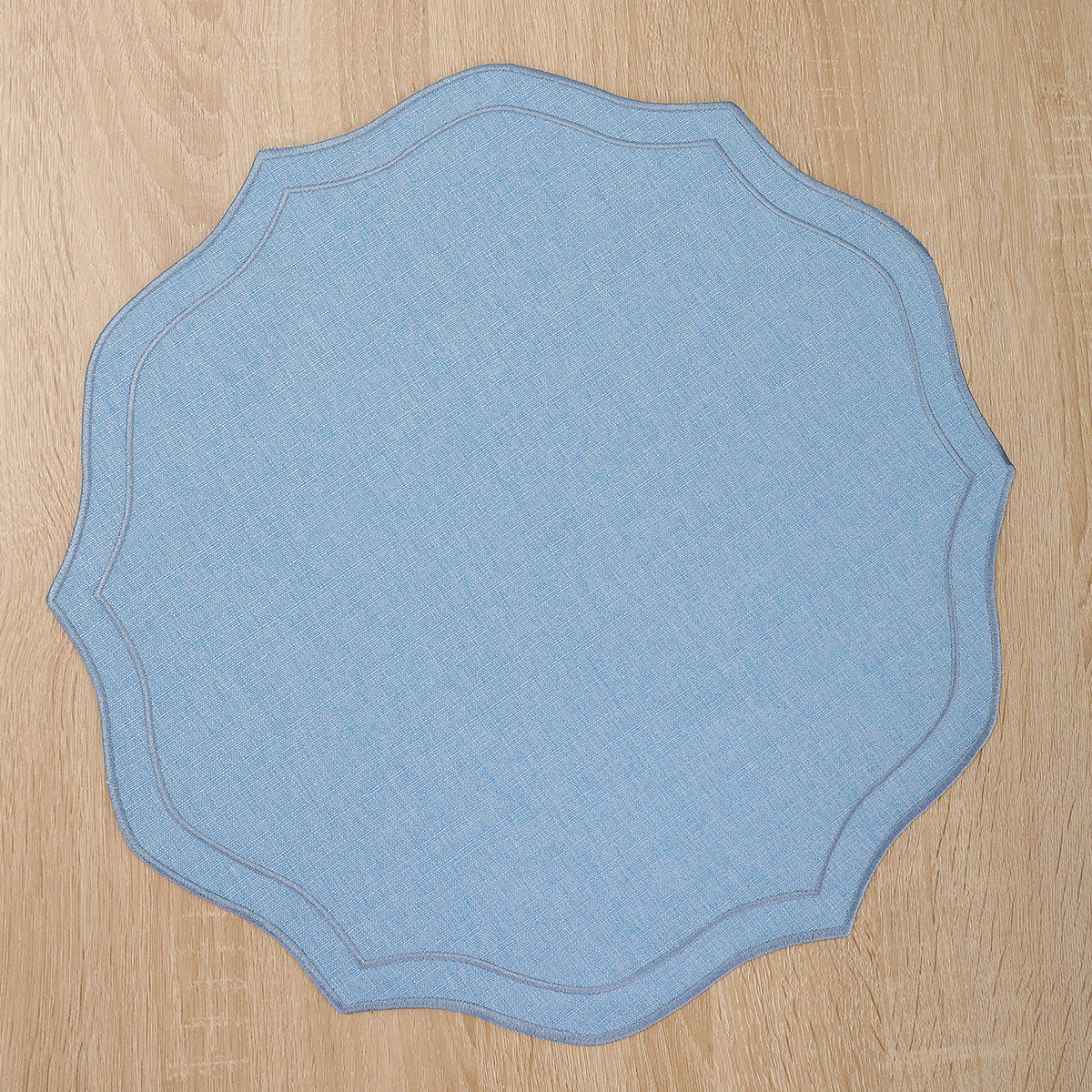 Embroidered Cotton-Linen Placemat, Round or Shaped