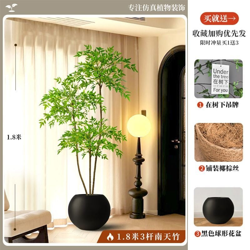 Artificial nandina bamboo floor plant