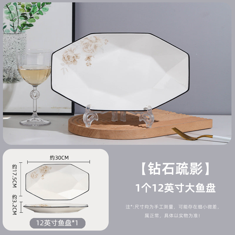 Ceramic rectangular serving platter