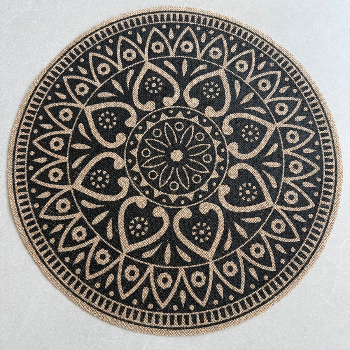 Bohemian Round Linen Placemat, Heat-Resistant