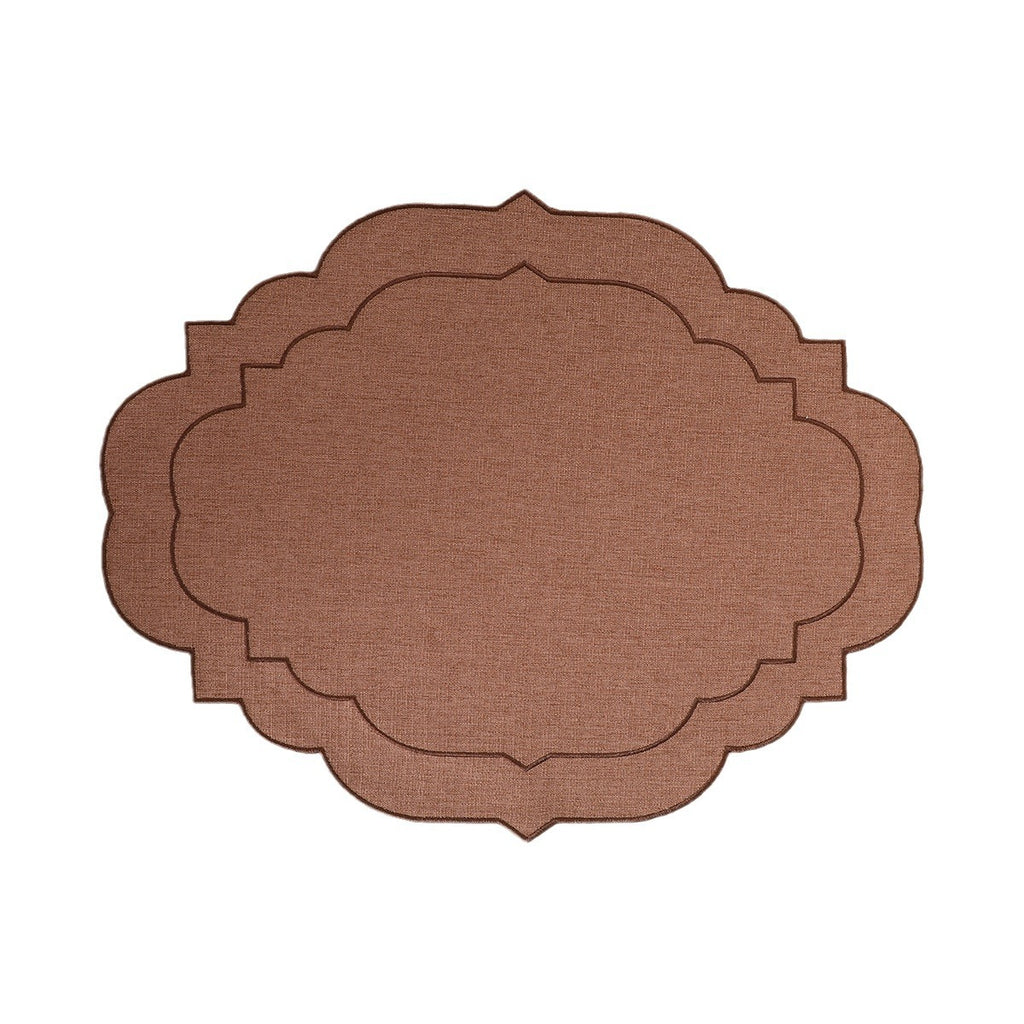 Embroidered Cotton-Linen Placemat, Round or Shaped